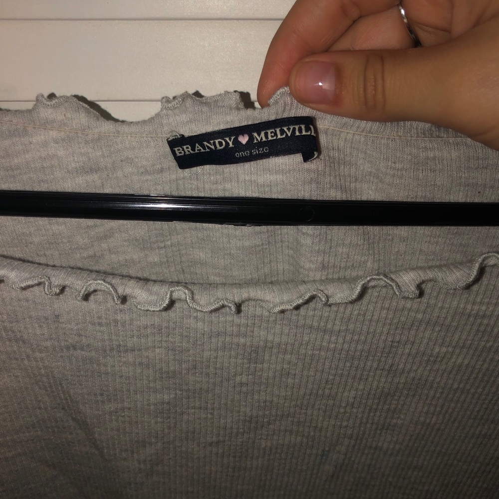 Brandy Melville off the shoulder grey crop top